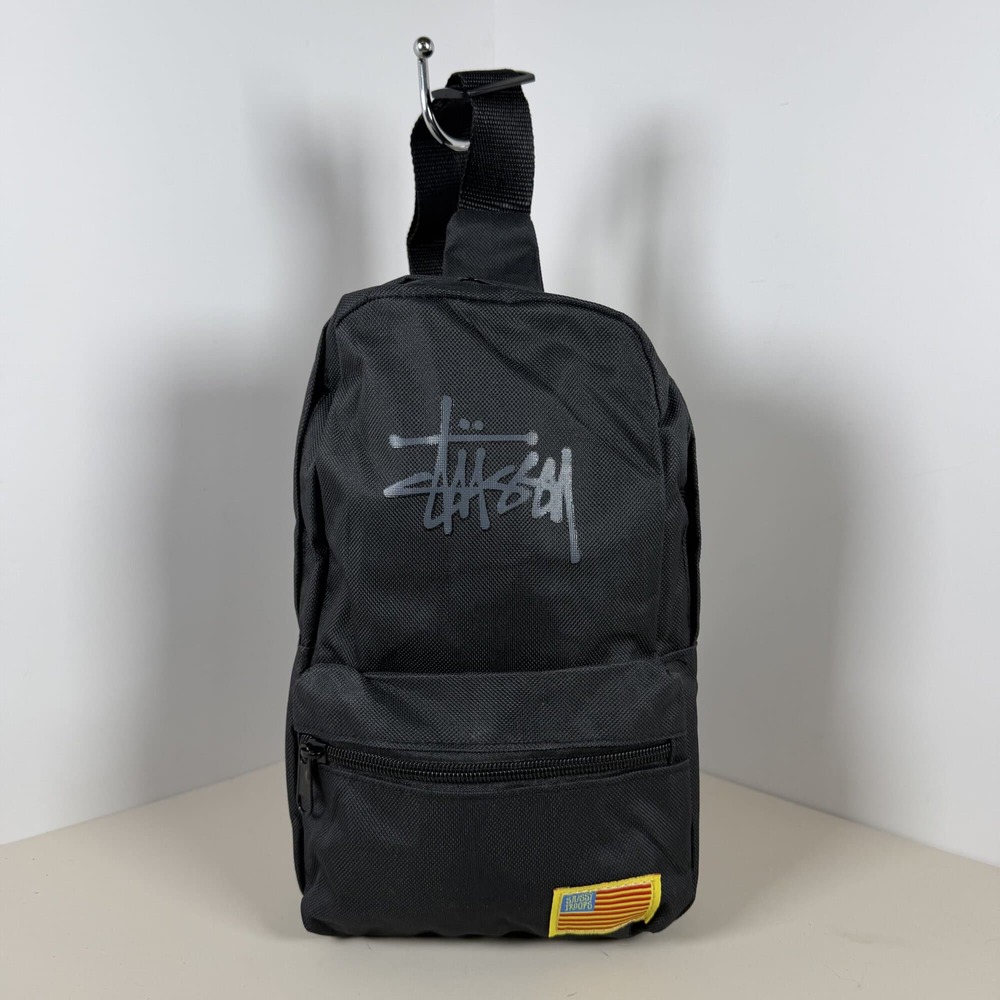 Stüssy Vintage 2011 "Smart" Magazine GWP Black Nylon Sling Backpack Bag